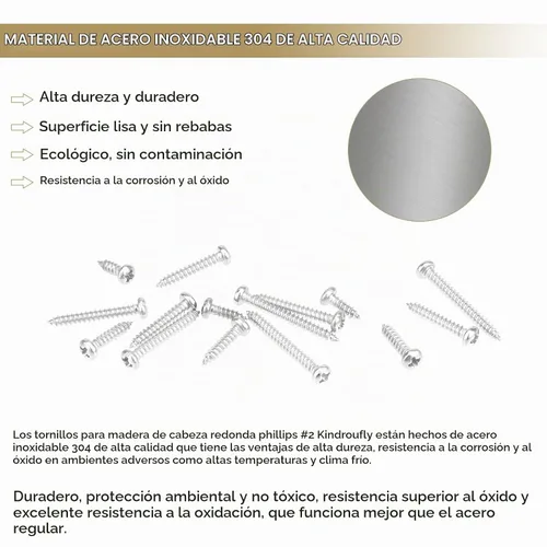 Vista 2 de 252 piezas #2 x 1/4" 3/8" 1/2" 5/8" 3/4" tornillos autorroscantes Phillips de cabeza pan, kit de surtido de tornillos para madera, acero inoxidable
