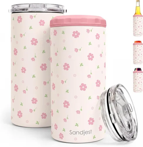 Vista 13 de SANDJEST Vaso para Amantes de los Libros Estante 4 en 1 Vaso de 12 oz Enfriador de Lata Coozie Vaso delgado de acero inoxidable Regalo