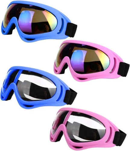 Vista 8 de LJDJ Ski Goggles, Pack of 4 Snow Snowboard Goggles, Motorcycle Goggles UV Protection Anti-fog for Men Women Kids