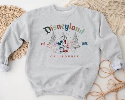 Vista 4 de Sudadera de Navidad de Mickey and Friends, sudaderas de Navidad para mujer, suéter de Navidad, sudadera de Mickey Mouse, suéteres de Navidad