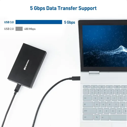 Vista 4 de Cable Matters Cable de monitor USB-C a USB-C de 6 pies con video 4K 60Hz, PD de 100 W, transferencia de datos de 5 Gbps y adaptador de ángulo recto