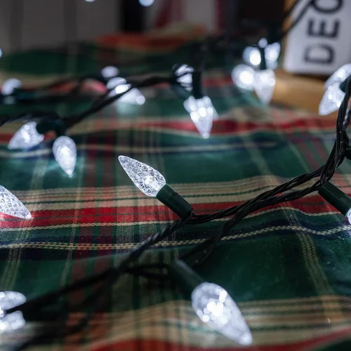 Vista 5 de TW SHINE C6 - Guirnalda de luces de Navidad, 200 LED de 66 pies, 8 modos, impermeable, conectable, color blanco