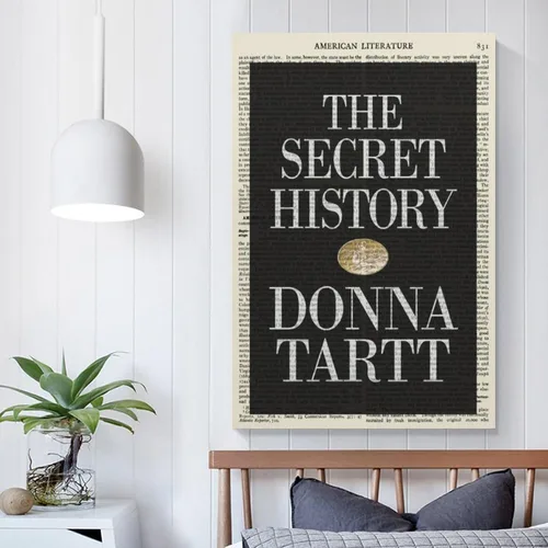Vista 5 de Póster de Donna Tartt con texto en inglés "The Secret History" de Donna Tartt, regalo literario, regalo literario, arte de pared literario, pintura