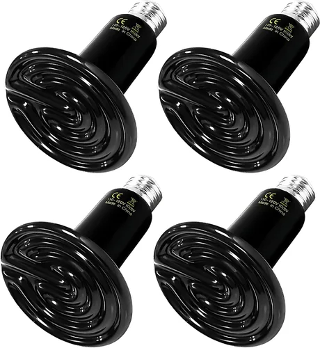 Vista 7 de HealSmart - Lámpara de calor para reptiles de 75 W, emisor de calor cerámico, sin emisión de luz, bombillas de calor adecuadas