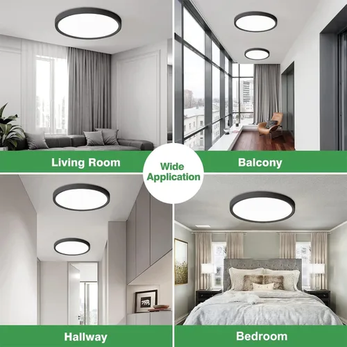 Vista 6 de Lámpara de techo LED empotrada grande de 24 pulgadas, 50W, 5480LM, 3000K/4000K/6000K CCT seleccionable, luminaria de techo de panel plano redondo