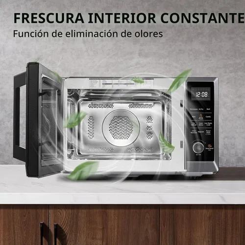 Vista 10 de TOSHIBA Horno de microondas combinado con freidora de aire 8 en 1 para encimera, con convección, parrilla, modo de eliminación de olores, plato