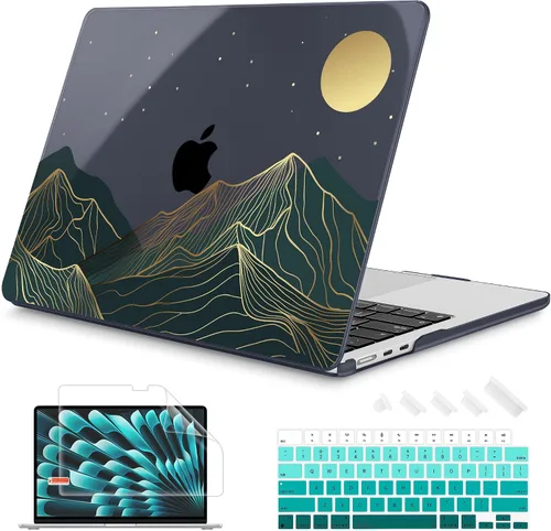 Vista 33 de Mektron Diseñada para MacBook Air 2025/2024/2023 de 15 PULGADAS M4 A3241 /M3 A3114 /M2 A2941, Carcasa de Cubierta Rígida de Plástico Impreso