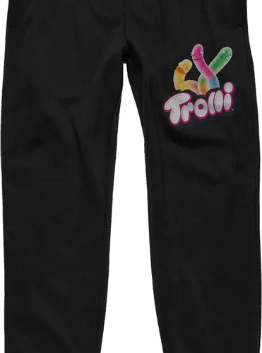 Vista 2 de Bioworld Pantalones deportivos negros Trolli Sour Gummy Worms para hombre