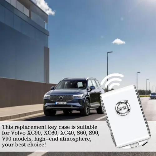 Vista 6 de Funda Carcasa para Llavero de Automóvil para Volvo S60 S90 XC40 XC60 XC90 V60 V90, Regalos para Hombres y Mujeres (Azul Esmerilado)