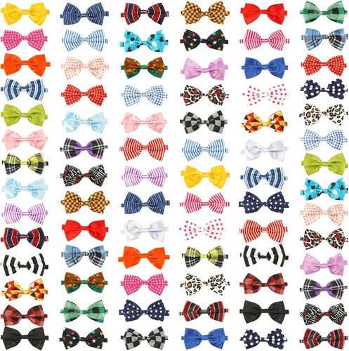 Vista 9 de Segarty Pajaritas para perros, 30 pajaritas de aseo para perros con cuello ajustable, corbatines para cachorros, a granel para mascotas pequeñas