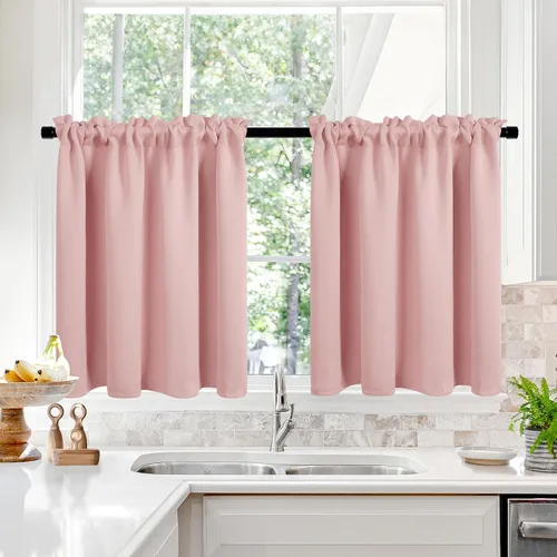 Vista 77 de Deconovo Cortinas opacas, aislamiento térmico, dobladillo para barra, reducción de ruido, certificado Oeko-TEX, cortinas de oscurecimiento