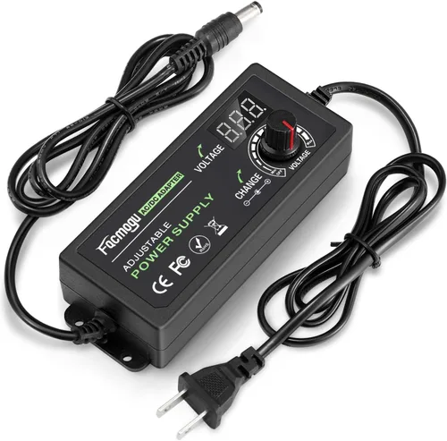 Vista 8 de Facmogu Fuente de alimentación ajustable de CA a CC, 100-240V AC a 3-12V DC 24W Adaptador de corriente Controlador de velocidad, Variable DC 3V 5V
