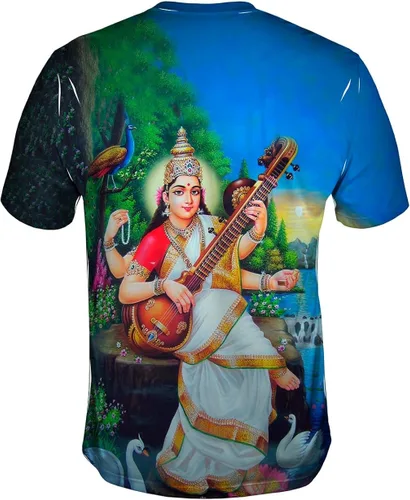 Vista 2 de ArtsyClothingCo - Camiseta para hombre con texto en inglés "Goddess Saraswati
