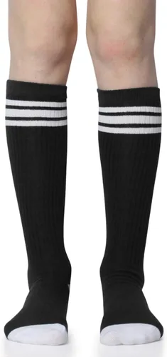 Vista 2 de 3 pares de calcetines juDanzy hasta la rodilla para niños o niñas para fútbol, baloncesto, uniforme y uso diario