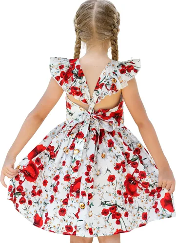 Vista 223 de Vestido de verano para niña, de algodón, con diseño floral