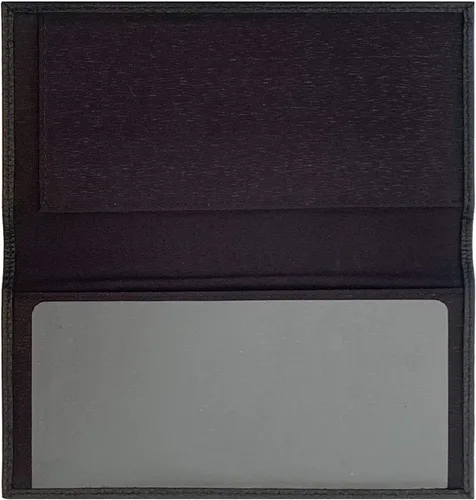 Vista 6 de Funda básica de piel auténtica negra para chequera para hombres y mujeres