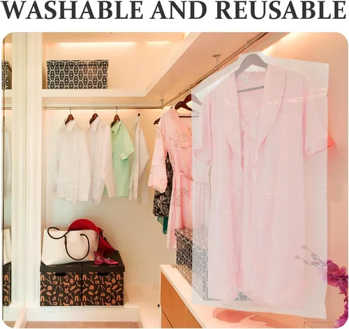 Vista 5 de 60 bolsas de ropa para colgar ropa: bolsas de plástico para ropa, cubiertas de ropa transparentes, bolsas de tintorería, bolsas colgantes