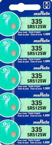 Vista 8 de Murata 335 SR512SW Batería 1.55V Celda de botón de reloj de óxido de plata - Sustituye a Sony 335 (2 baterías)