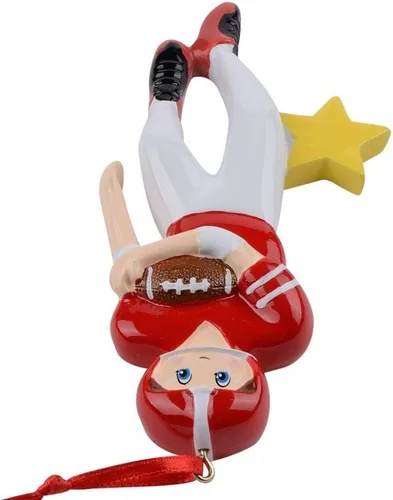 Vista 6 de Adorno de fútbol personalizado para niño – Adorno de Navidad de fútbol – Decoración de fútbol personalizada para jugador de fútbol masculino