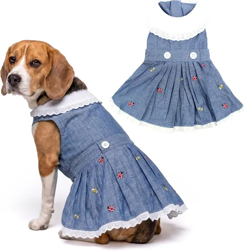 Vista 130 de Parisian Pet Chambray - Vestido para perro - Ligero sin mangas para perro, niña, talla XS Chambray en general