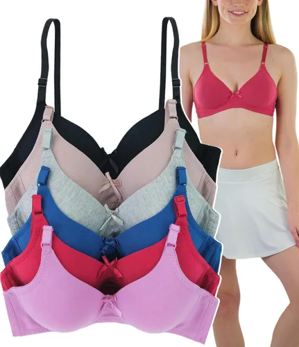 Vista 23 de ToBeInStyle Paquete de 6 sujetadores acolchados de estilo clásico con aros para mujer