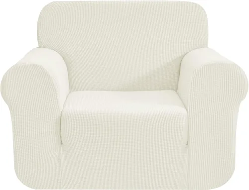 Vista 79 de CHUN YI - Funda elástica de 1 pieza para sillón grande, funda protectora suave de Jacquard con elastano, detalle de cuadros y parte inferior