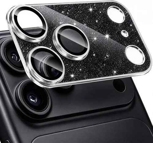 Vista 49 de Protector de lente de cámara para iPhone 13 & iPhone 13 Mini, brillante con diamantes de imitación 3D con purpurina, cubierta de cámara de vidrio