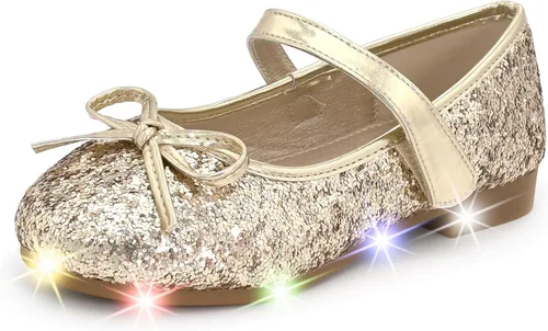 Vista 9 de Nova Utopia - Zapatos planos con luces para niñas pequeñas, estilo Mary Jane, para ballet