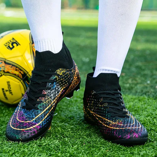 Vista 4 de MIGPOGZAI Zapatos de fútbol para hombre, zapatos de fútbol de alta calidad, transpirables, atléticos, profesionales, para jóvenes, niños, zapatos