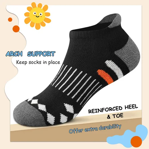Vista 3 de Comfoex 10 pares de calcetines de tobillo atléticos para niños grandes y pequeños calcetines de algodón medio acolchados