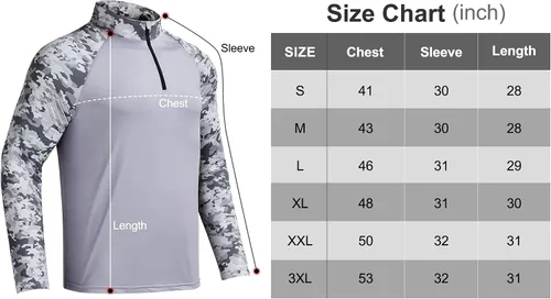 Vista 7 de Rodeel Camisa de manga larga con protección solar UPF 50+ para hombre, con cremallera de 14, para correr, senderismo