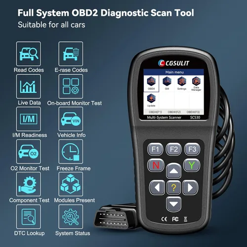 Vista 9 de Escáner OBD2 Lector de Códigos para Chevy/GMC Herramienta de Diagnóstico de Sistema Completo, Caja de Transferencia ABS SRS EPB CKP Reinicio
