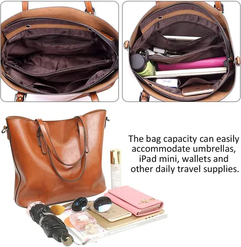 Vista 3 de Pahajim - Bolsos de piel para mujer con asa superior