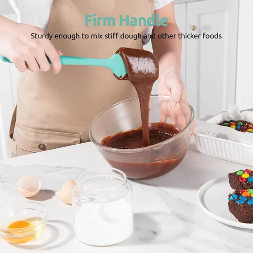 Vista 5 de U-Taste Espátulas de silicona resistentes al calor de 600ºF: Raspador de horneado de silicona flexible de grado alimentario, utensilios de cocina
