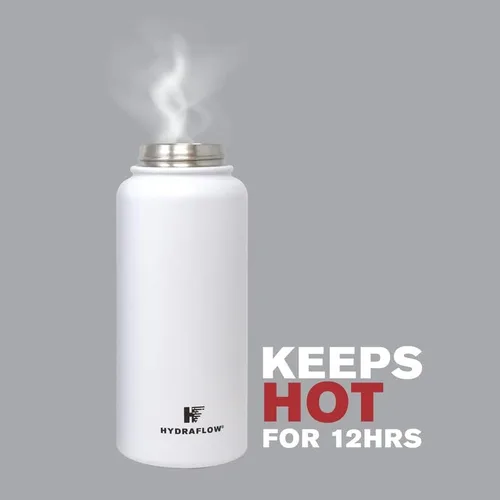 Vista 11 de Hydraflow Hybrid - Botella de agua de triple pared aislada al vacío con tapa de boca ancha (34 onzas, negro polvo) termos de metal de acero