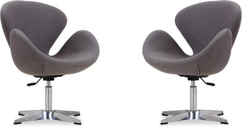 Vista 27 de Manhattan Comfort Raspberry - Silla giratoria ajustable con giro de 360°, base de cromo pulido, diseño retro moderno, asiento versátil ideal