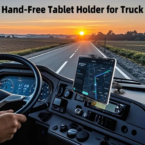 Vista 2 de Soporte de tablet para camión, base de taladro resistente con brazo de aluminio para tableta, automóvil, pared, barco, escritorio, compatible
