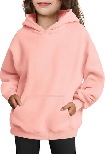 Vista 20 de Arshiner Sudaderas con Capucha de Gran Tamaño para Niñas Sudaderas Pullover de Forro Polar Conjuntos Casuales de Moda para Niños Ropa de Otoño Rojo