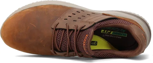 Vista 6 de Skechers Delson 3.0-Ezra - Tenis de cuero elástico para hombre, Marrón