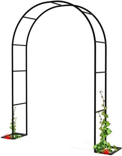 Vista 3 de Arco de rosas, arco de metal, arco de jardín, cenador de rosas, arco de boda, 220/230 x 140-53.9 x 15.7 in, soporte para plantas trepadoras, arco