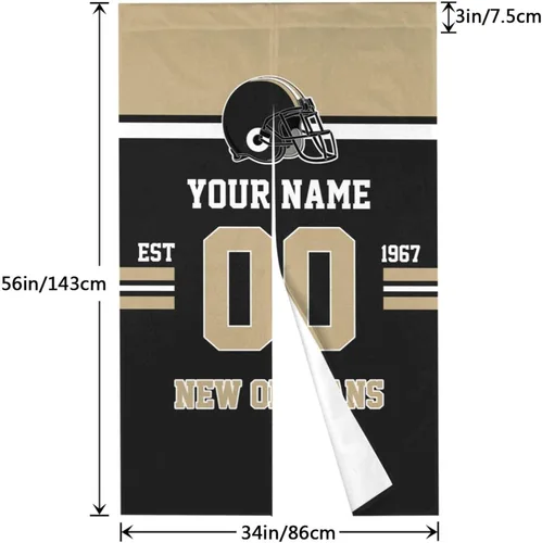 Vista 3 de Cortinas de puerta de Nueva Orleans, panel de cortina personalizado para puerta con número de nombre, cortina japonesa personalizada para New Orleans