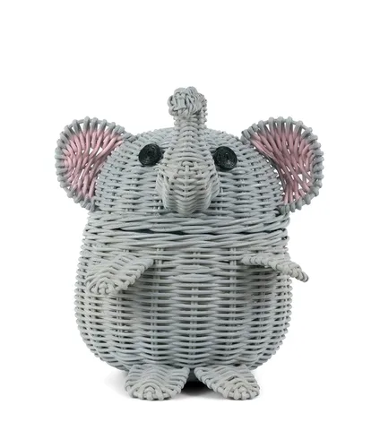 Vista 8 de G6 COLLECTION Cesta de almacenamiento de ratán con tapa, contenedor decorativo para decoración del hogar, organizador de estantes tejido a mano