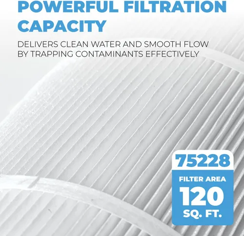 Vista 3 de XtremepowerUS Paquete de 4 cartuchos de filtro de repuesto para piscina de 120 pies cuadrados para PLF120A, C1200 Series, CX1200-RE, PXC125, PA120