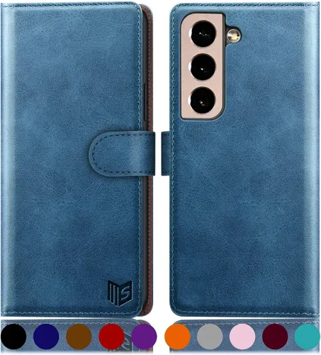 Vista 12 de SUANPOT Funda de piel tipo cartera para Samsung Galaxy S22+/S22 Plus 5G con bloqueo RFID, tarjetero para tarjetas de crédito, funda para teléfono