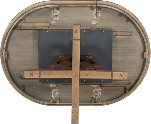 Vista 8 de VilroCaz Juego de comedor funcional retro de 5 piezas, mesa de comedor extensible de madera maciza con una hoja de 16 pulgadas y 4 sillas tapizadas