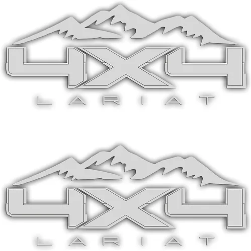 Vista 10 de 4X4 Mountain Bedside Vinyl Decal for Ford Lariat Trucks Blue