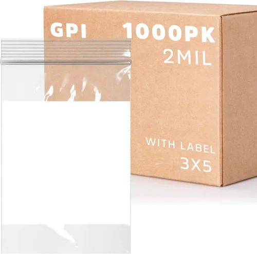 Vista 37 de GPI - Mini bolsas con cremallera de 1 x 1 pulgada, paquete de 100 bolsas de plástico transparente con cierre con cremallera con bloque blanco
