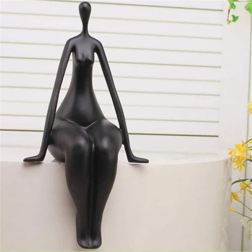 Vista 8 de LGYKUMEG Escultura de mujer desnuda, cuerpo de arte, arte abstracto, estatua de minimalismo, figura de escultura de resina, accesorios hechos a