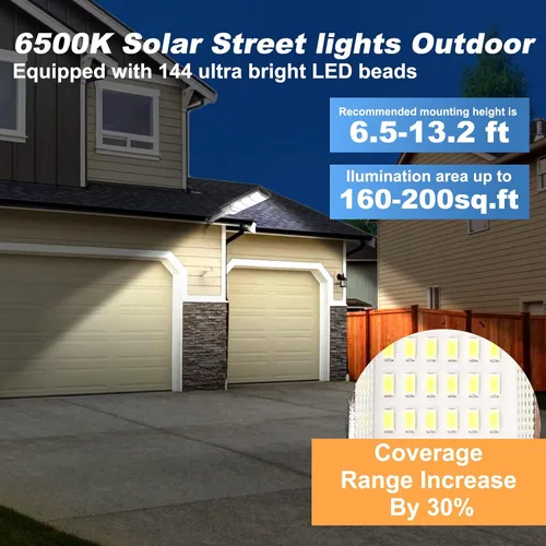 Vista 4 de Luces solares impermeables para exteriores, paquete de 2 unidades, luz solar de inundación con sensor de movimiento para exteriores, luz LED