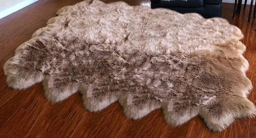 Vista 57 de LAMBZY Alfombra de piel de oveja auténtica, parte inferior gruesa y fuerte, fácilmente lavable, resistente a las manchas, perfecta para sala